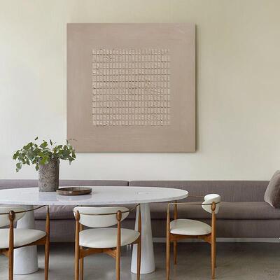 网红厅.纯画手绘油画《老城挂街》侘寂风装关饰客厅画玄饭抽象手