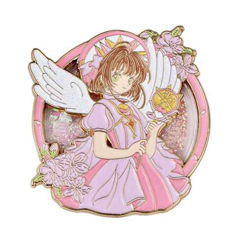 跨境 百变小樱 魔卡少女樱徽章 流沙烤漆金属徽章 闪粉胸针 配饰