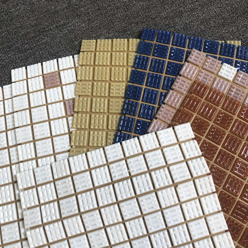 白加蓝外墙玻璃马赛克室外阳台底天台底瓷砖泳池水池30X30纸皮砖
