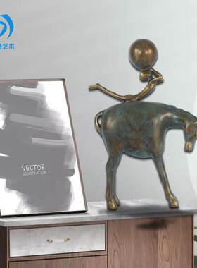 现代简约休闲金属动物铜艺摆设家居客厅玄关酒柜桌面小摆件装饰品