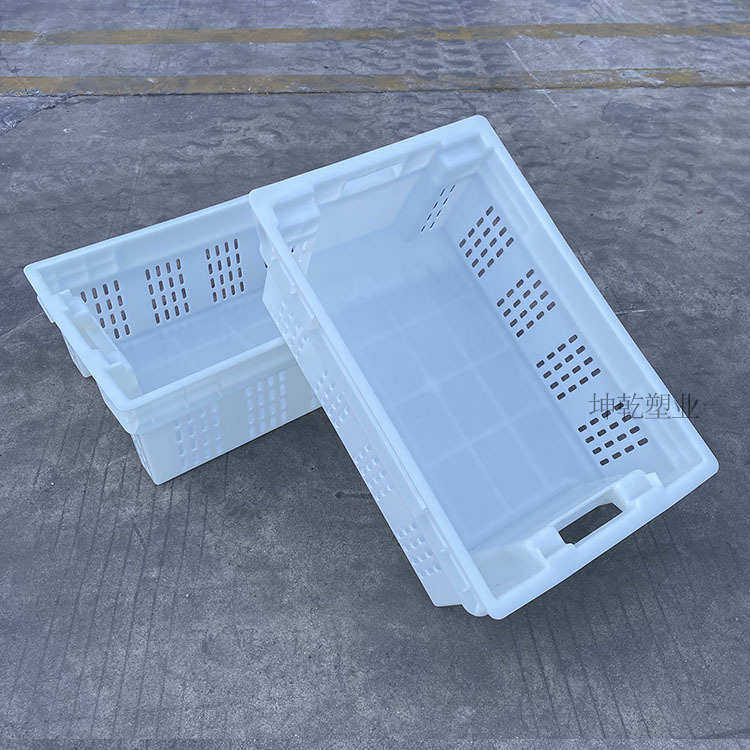 塑料冻肉冷库筐 蔬菜水果筐600-205筐B款四周镂空底部密封周转筐