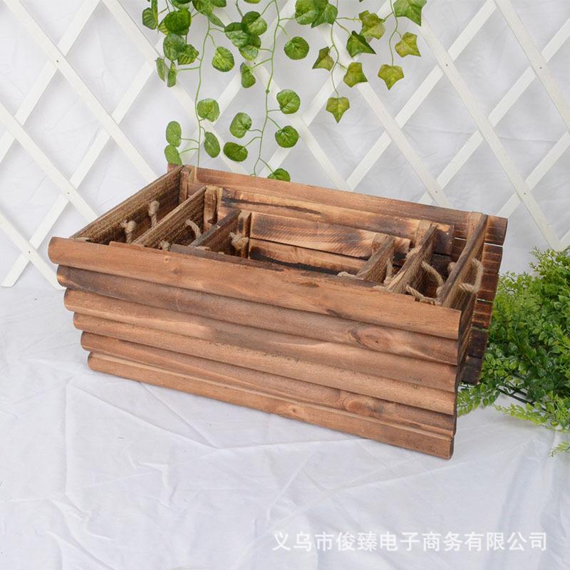 幼儿园碳化防腐花箱阳台种菜花瓶