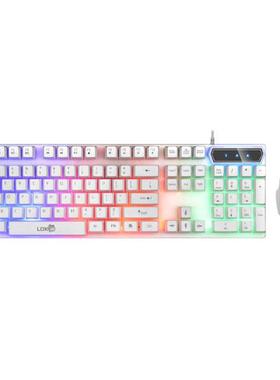 跨境供应雷迪凯R260悬浮游戏键盘发光usb有线键盘七彩背光键鼠