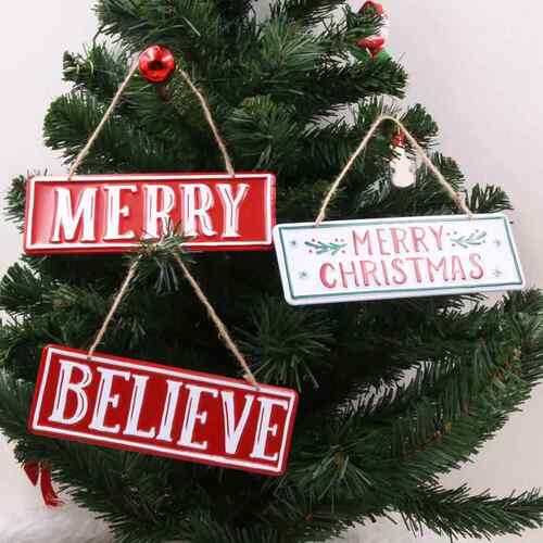 DIY Christmas welcome sign can be hung on the iron plate字牌