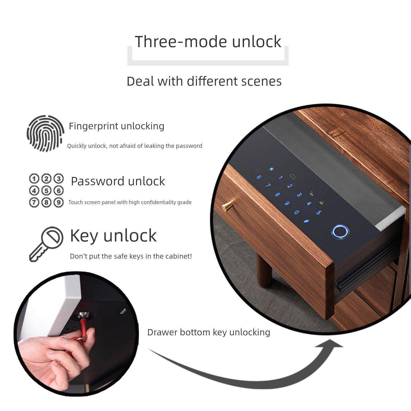 密码抽屉衣柜抽屉安全智能指纹密码抽屉安全珠宝存储安全