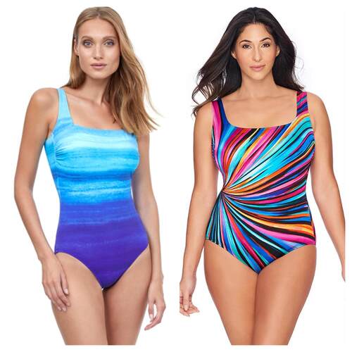 Women's plus size one-piece swimsuit with printed and fat
