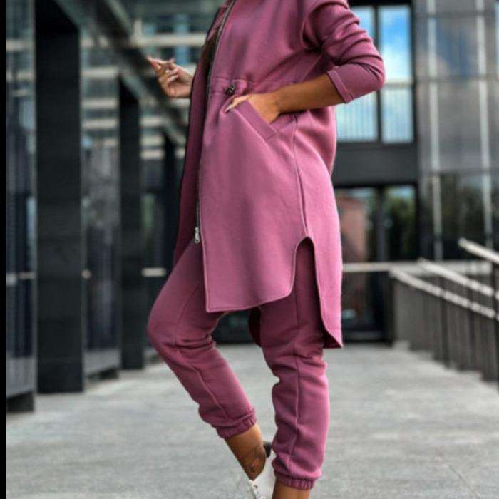 women for suit two-piece jacket sweatshirt fleece hooded