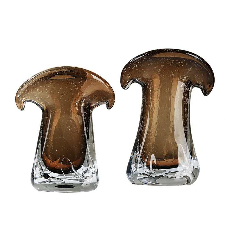 咖色琉璃艺术花瓶摆件可水培现代轻奢客厅酒店玄关插花花器装饰品