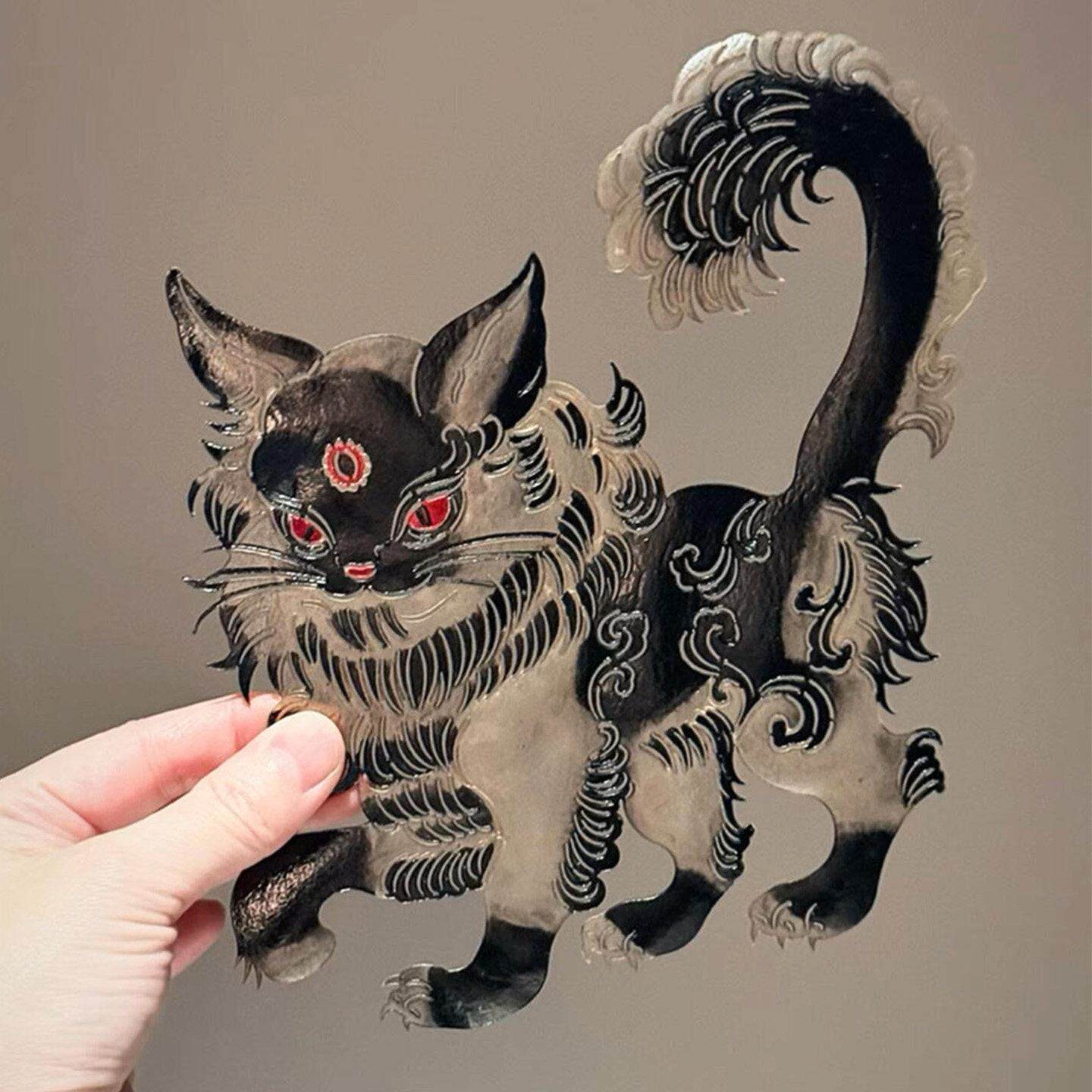 皮影新年装饰画传统非遗文化手工制作新中式挂画创意玄关桌面摆件