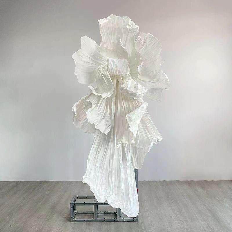 大型婚礼背景花巨型纸花褶皱纸艺花仿真花场景布置美陈仿真纸花