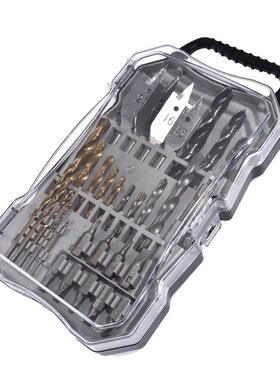 木工钻头31pcs组合工具电钻十字批头三尖木工麻花钻建工钻头套装