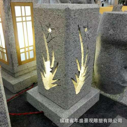石雕家厂现落地石灯笼日式庭院照货406明灯具石园林大理灯工艺品
