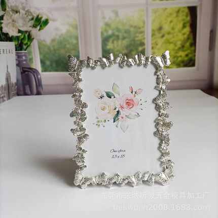 简约金属，寸亮银色6台摆寸相框时尚，蝴蝶7样板房