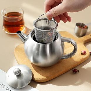 304不锈钢茶壶加厚家用欧式花茶壶带滤网酒楼酒店茶楼茶水壶简约