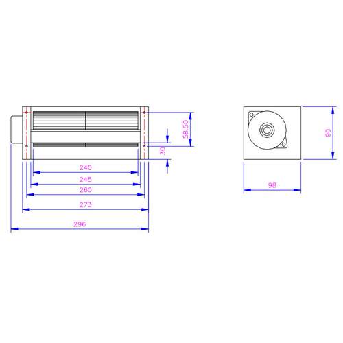 厂家直销横流风机DC 12V、24V、60240（60mm*240mm）工业静音风机