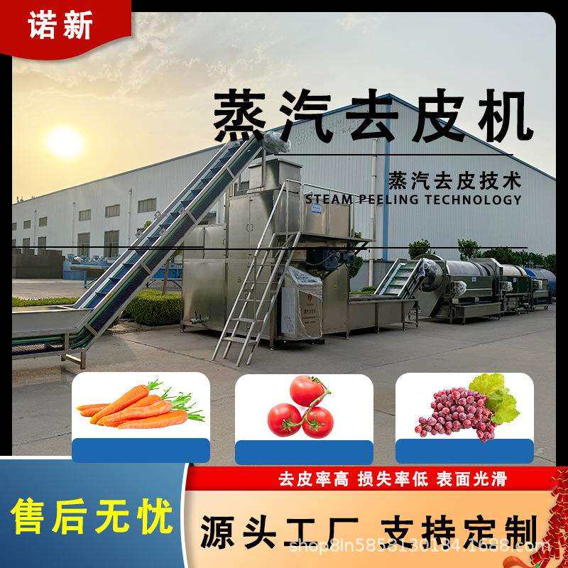 诺新黄桃物理爆皮机蒸汽去皮机时产3吨效率高