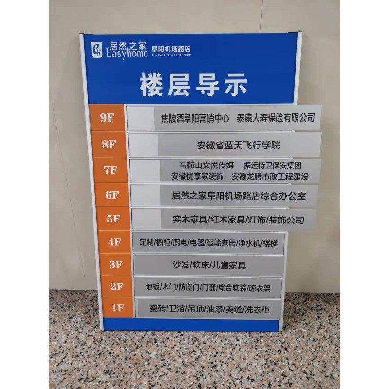 铝合金楼层索引牌可更换楼层指示牌分布图导向牌人员去向牌定做