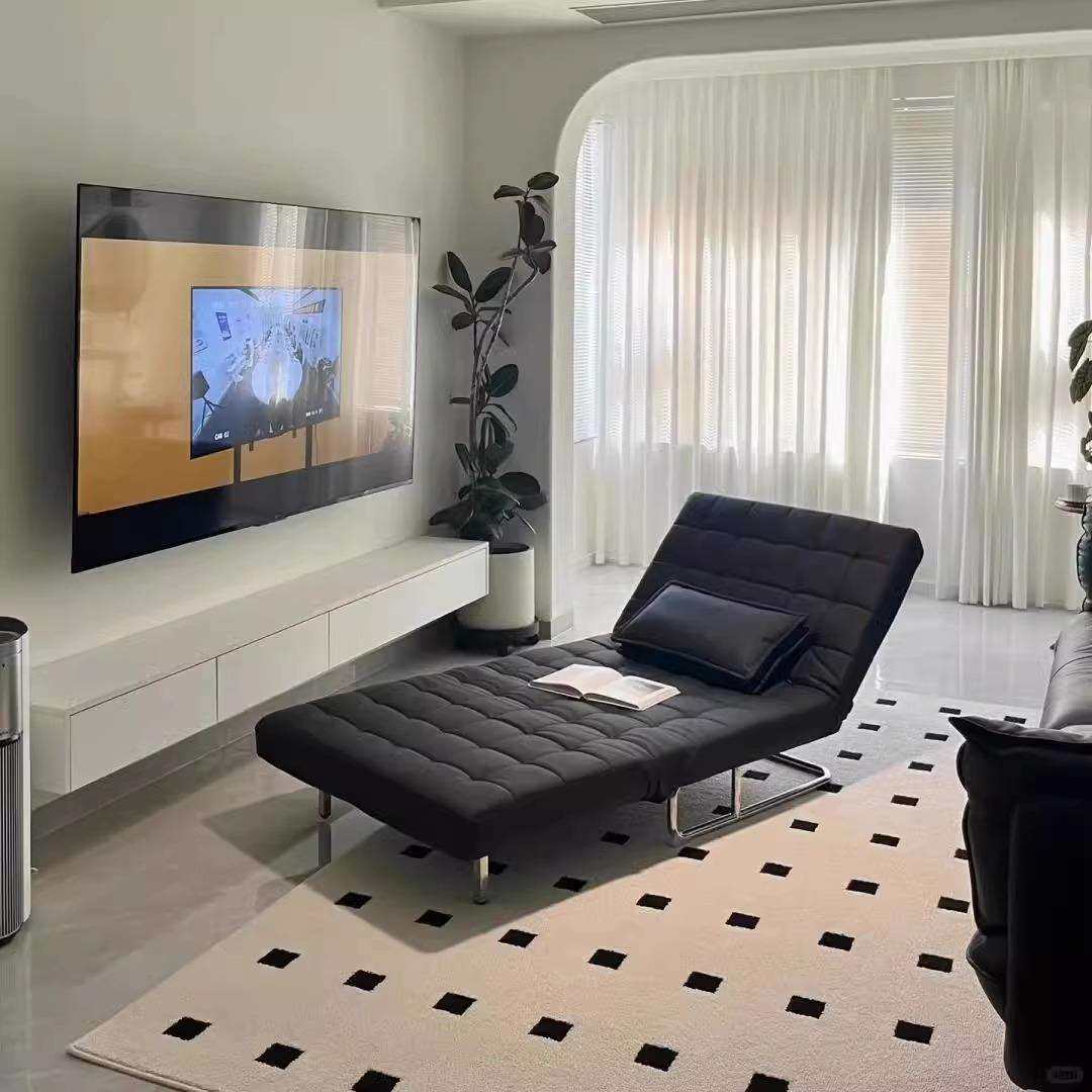 折叠沙发床单人小户型客厅黑色小型沙发床书房两用2024新款可躺睡