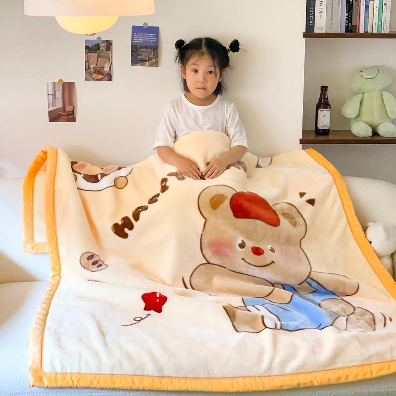 双层加厚儿童毯子牛奶绒毛毯云毯幼儿园午睡毯小毛毯小被子绒盖毯