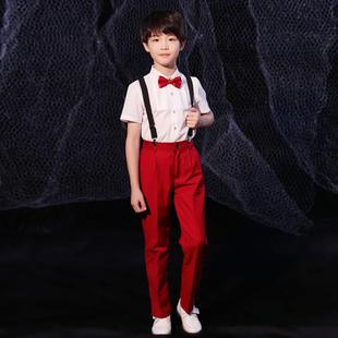 女童学服生红歌表演装 高档元 演旦儿童合唱出服小学生朗诵表演服装
