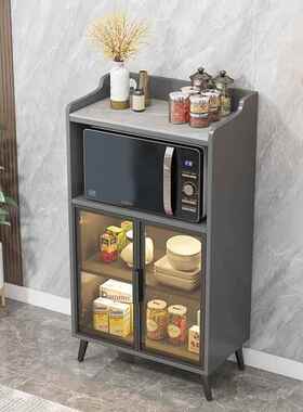 8V岩板客微波炉储柜奢餐边柜简约现代厨房物柜子实木厅收A120纳轻