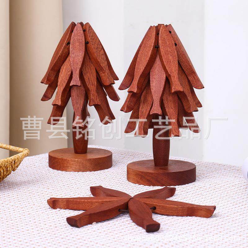 一棵树榉木摆件隔热垫创意餐桌垫防烫耐高温锅垫杯垫家用碗垫子