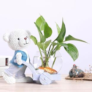 新款创意绿萝玻璃花瓶水器培植花盆物透明鲜花插花水皿养绿植容器