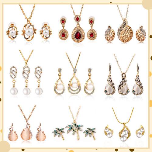 Fashion Set Necklace Ring Combination Bridal Party