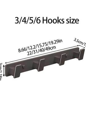 Coat Hook Wall Rack Hanger - Black Coat Rack with 5 Hooks Wa
