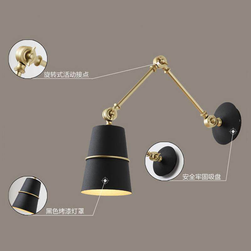 现代简约书房壁灯 亚马逊餐厅灯led创意灯具书桌床头收缩轻奢
