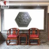 饰1.2m喜鹊登梅 仿古青砖影壁墙照壁浮雕壁画围墙装 唐语砖雕 中式