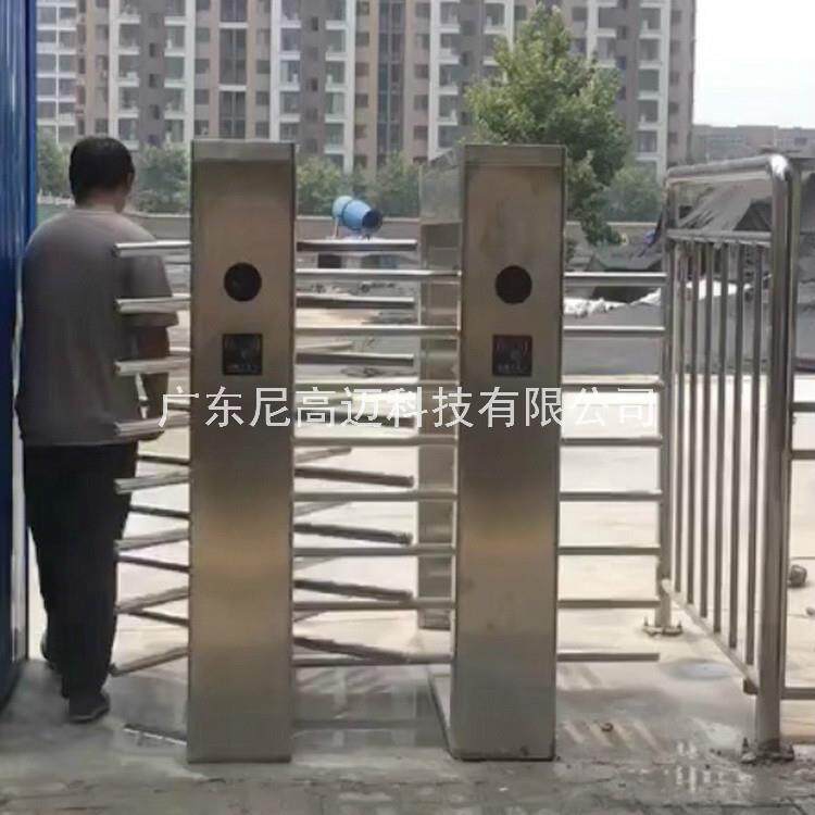 倒流闸茂名工厂门禁考勤半高电动旋转门闸304不锈钢双向人行滚动