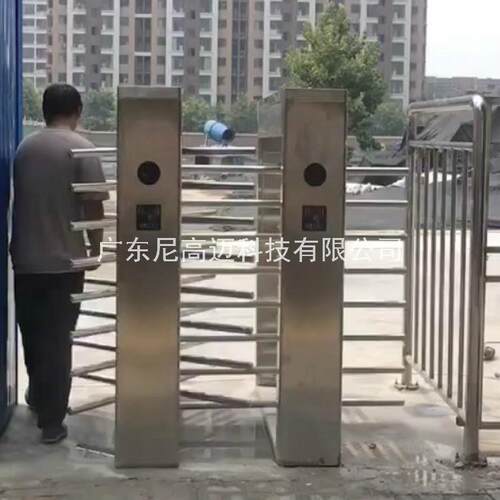 倒流闸茂名工厂门禁考勤半高电动旋转门闸304不锈钢双向人行滚动