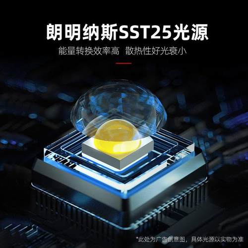 雅外尼强光手电筒YN-S20充电远射亮超户家用应急便携可换锂电池长