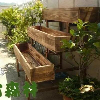 户外花园露台艺杉木多层阶多梯花槽化木种菜园实碳木肉FMI花架草