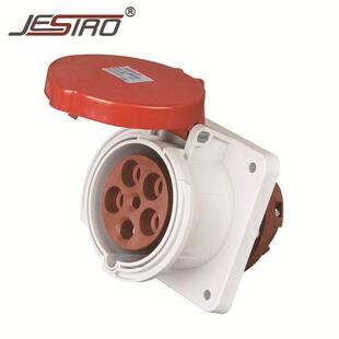中贵Zh1252 5p63a红色隐藏直插插座第三代防水工业插头插座 Ip44