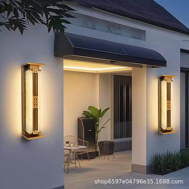 阳能AIB户外防水壁灯简约仿云石别墅太庭院阳台室长外条柱大门两
