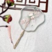 中国古风流苏团扇刺绣古典汉服舞蹈扇申申恒