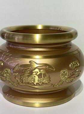 纯铜香炉家用室内供香上香炉供佛供奉黄铜炉佛字香炉招财进宝香炉