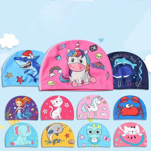 1pc Summer KidsHigh Elastic Waterp Cap Girls Boys Waterproof