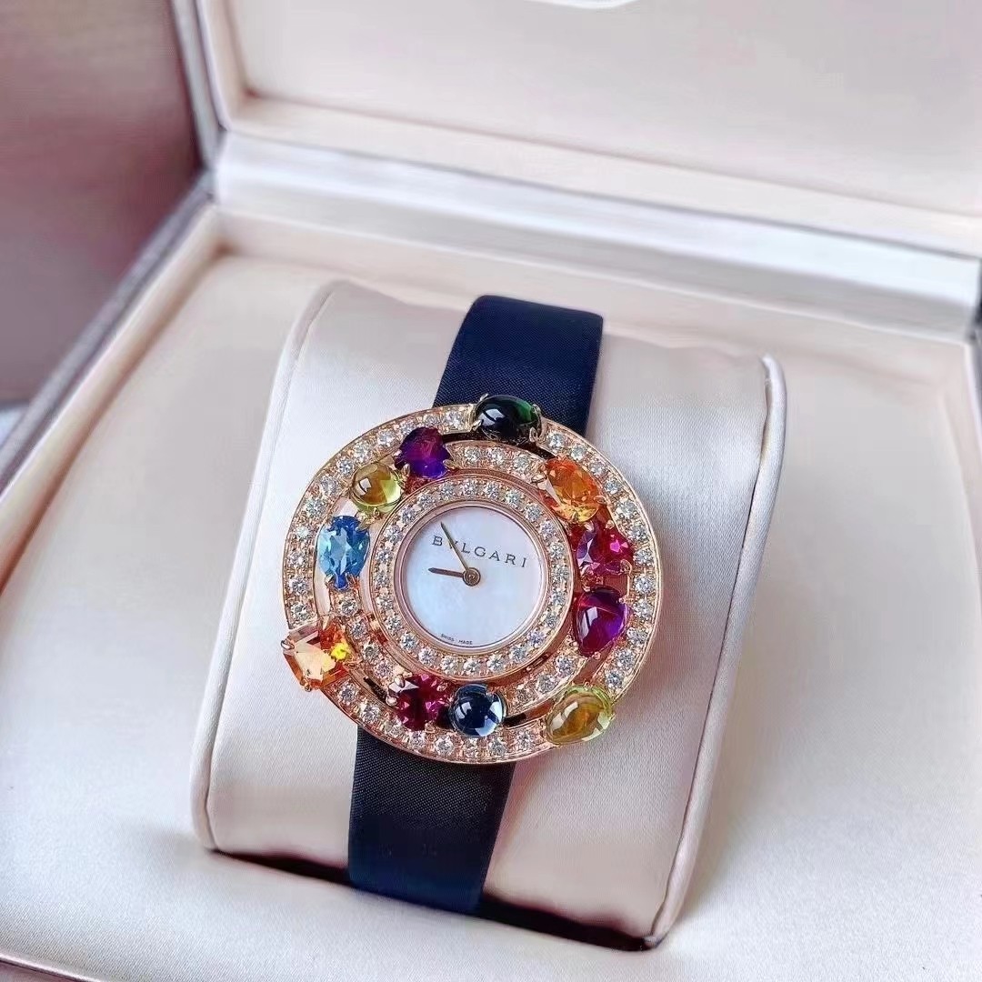 公价23.4万98新宝格丽18K玫瑰金102011石英女士手表36mm正品二手