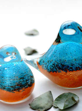 创意彩色玻璃艺术摆件 家居玻璃动物摆件 迷你彩色玻璃工艺品批发