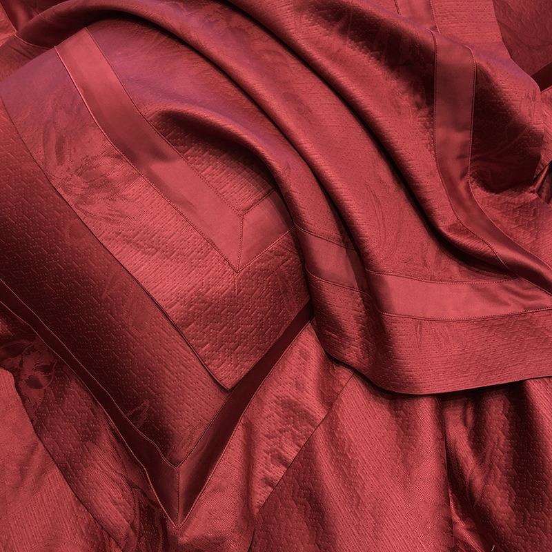 甄选120S长绒棉婚庆四件套欧式浪漫结婚备婚床品厚织提花被套