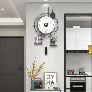 高档现代创意钟表家用客厅静音挂钟2025新款 大气简约餐厅挂墙时钟