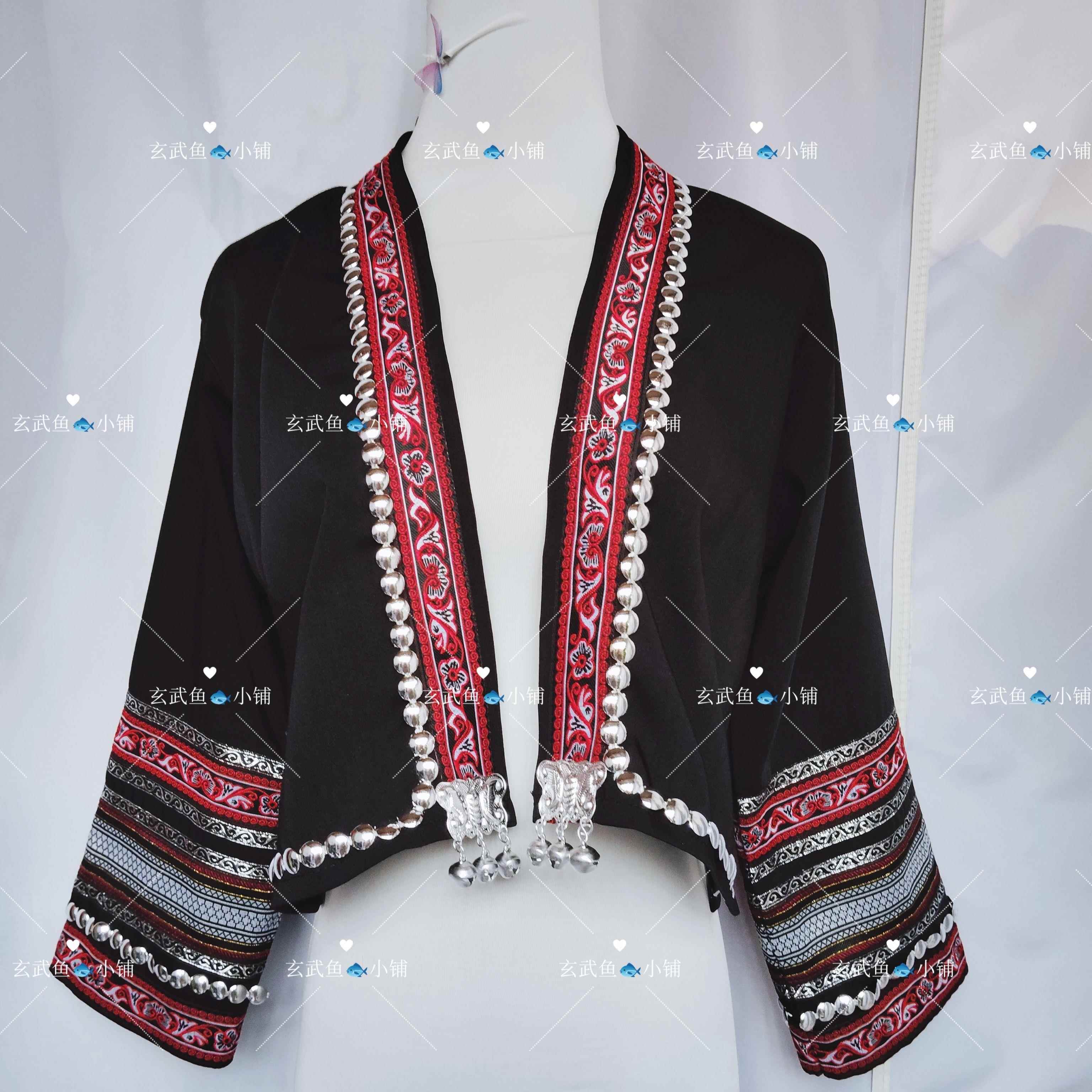 高档新款苗少族女套数装上衣民舞族台表演刺绣竹竿舞外套舞台演出