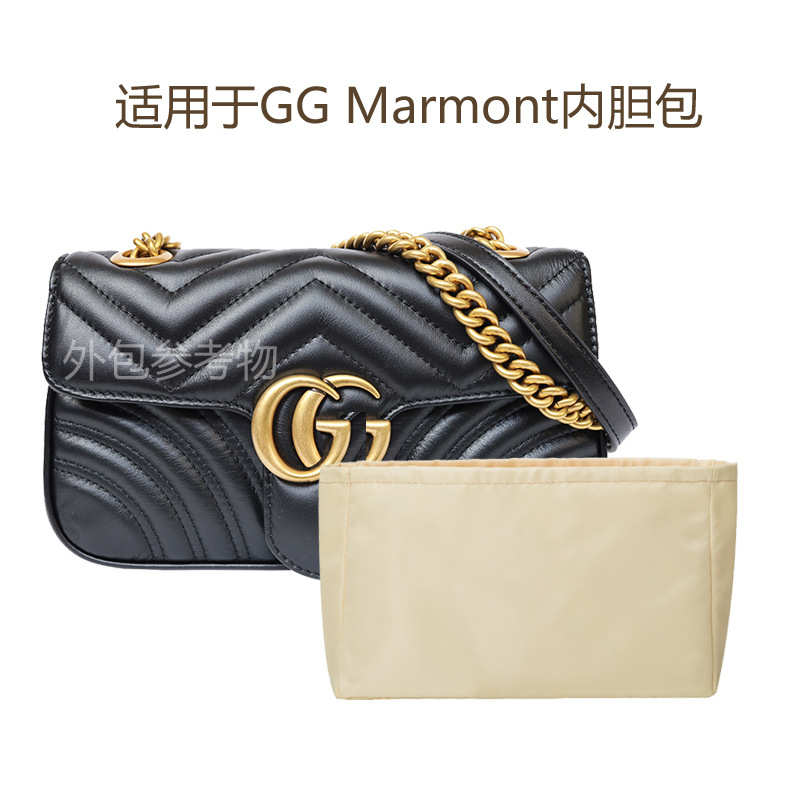 适用于GG Marmont内胆包中包收纳包内衬包撑带拉链小号迷你整理包