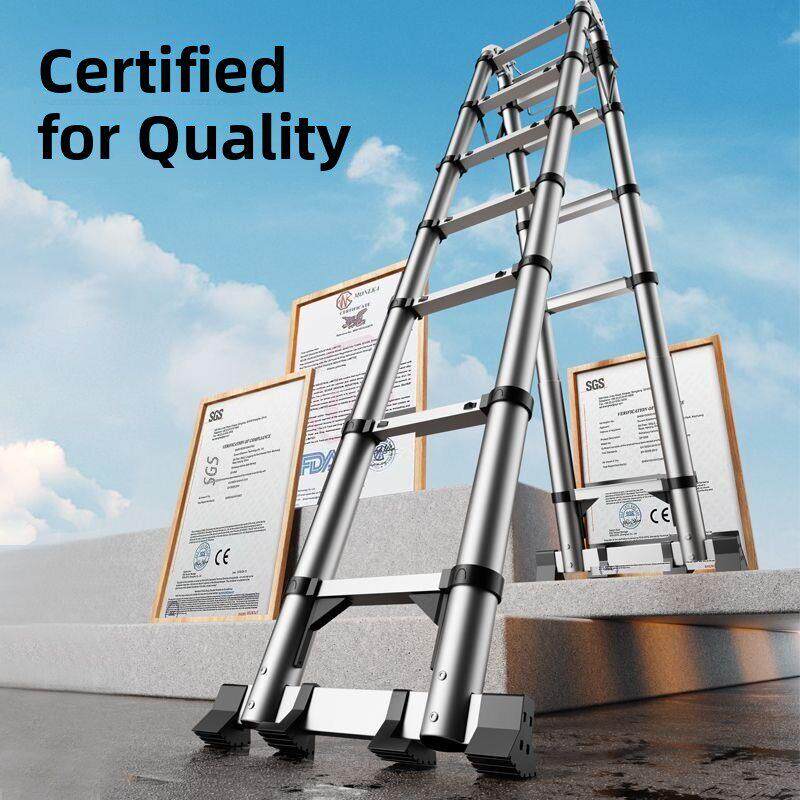 铝合金伸缩梯子神将工程梯不锈钢便携家用人字梯多功能直梯折叠梯