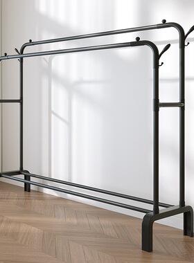 衣帽架简易晾衣架落地室内家用卧室挂衣架子阳台衣服收纳架多功能