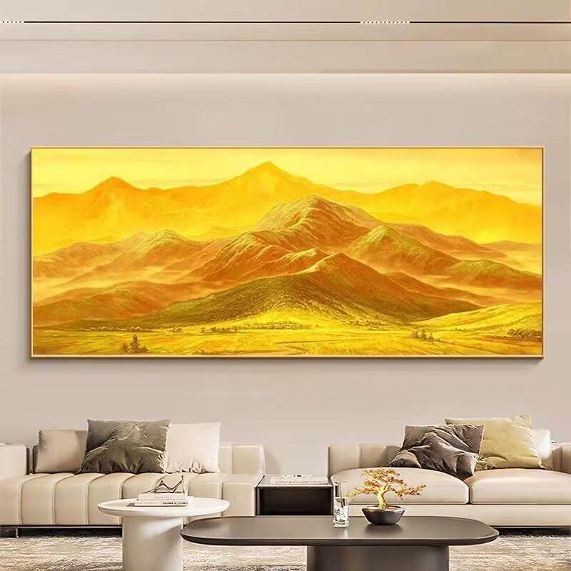 日照金山客厅沙发背景墙装饰画招财进宝背金山墙画山办风水画,家居饰品,现代装饰画,淘宝优惠券,粉丝福利购,淘宝优惠卷