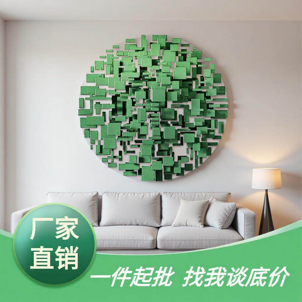 设计师饭店墙壁装饰画圆形立体木块实物装置画新中式入户画正对门